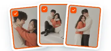 가족이 고른 사진이 한곳에 모인 예시